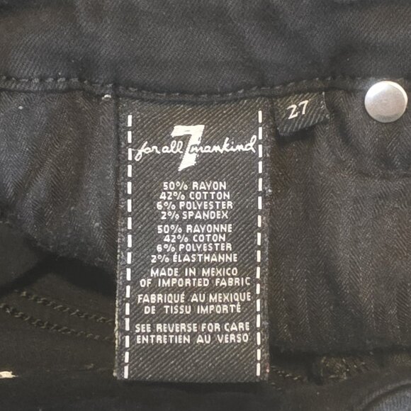 For All Mankind Black Skinny Jeans Size 27 - - Picture 5 of 5